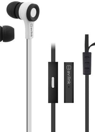 AV:Link Rubber Earphones w/Mic Black & White AV:Link