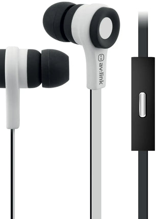 AV:Link Rubber Earphones w/Mic Black & White AV:Link