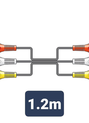 AV:Link 3 x RCA plugs to 3 x RCA plugs lead 1.2m AV:Link