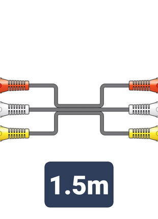 AV:Link 3 x RCA plugs to 3 x RCA plugs lead 1.5m AV:Link