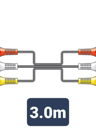 AV:Link 3 x RCA plugs to 3 x RCA plugs lead 3.0m AV:Link