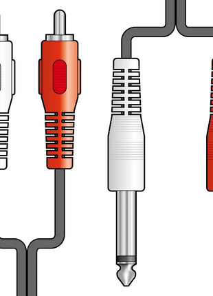 AV:Link 2 x RCA plugs to 2 x 6.3mm mono plugs lead 1.2m AV:Link