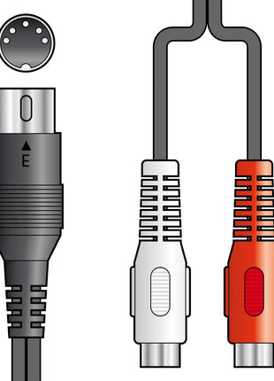 AV:Link 5 pin DIN plug to 2 x RCA socket lead 1.2m AV:Link