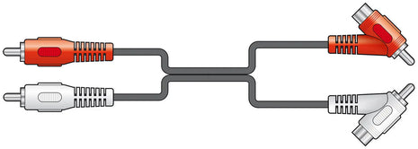 AV:Link 2 x RCA plugs to 2 x stackable RCA plugs 1.8m AV:Link