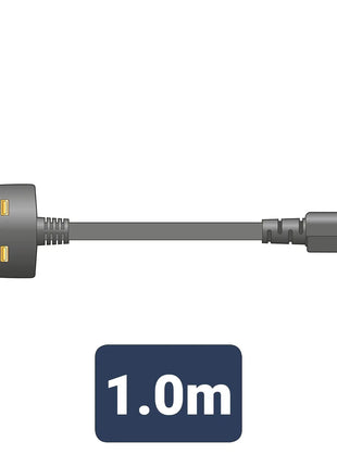 Mains Power Leads UK - Right Angle IEC 10A Power Lead UK Plug - Right Mercury