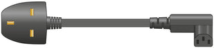 Mains Power Leads UK - Right Angle IEC 10A Power Lead UK Plug - Right Mercury