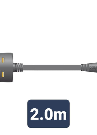Mercury Mains Power Lead UK Plug - Fig 8 Black 2.0m Mercury