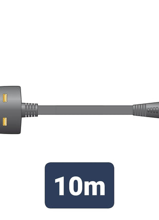 Mercury Mains Power Lead UK Plug - Fig 8 Black 10.0m Mercury