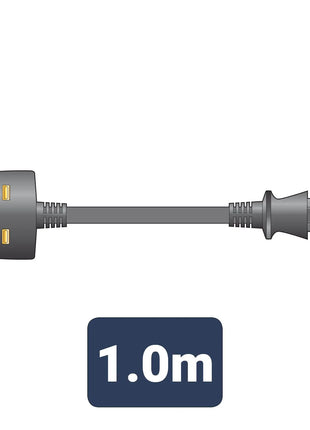 Mercury Mains Power Lead UK Plug - Clover Leaf Black 1.0m Mercury