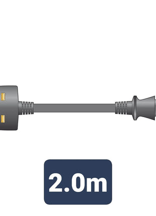 Mercury Mains Power Lead UK Plug - Clover Leaf Black 2.0m Mercury