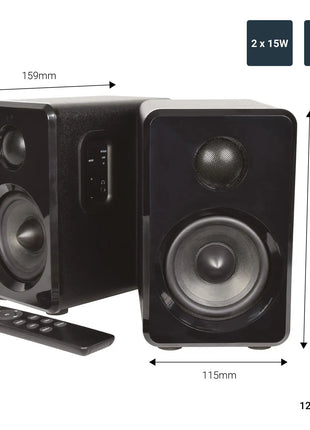 AV:Link Active Bluetooth Bookshelf Speakers Black AV:Link