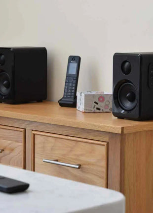 AV Link Active Bluetooth Bookshelf Speakers Black AV Link