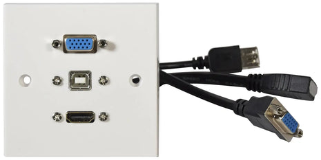 AV:Link Multimedia Wallplate with VGA, USB Type-B and 4K HDMI Sockets AV:Link