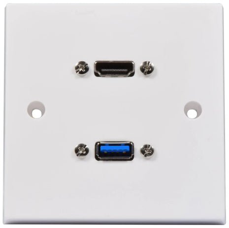 AV:Link Multimedia Wallplate with 8K HDMI and USB3.0 Sockets AV:Link