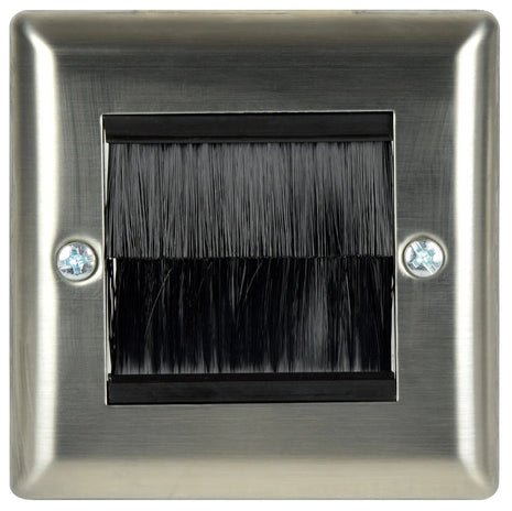 AV:Link Brush Wallplate 1G Steel AV:Link