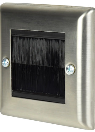 AV:Link Brush Wallplate 1G Steel AV:Link