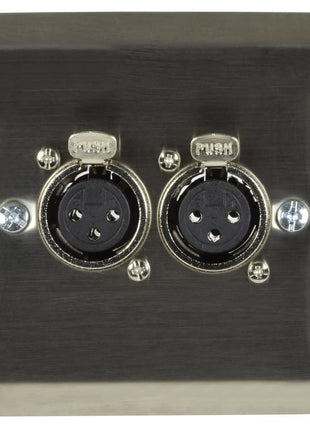 AV:Link Steel Wallplate with Twin XLR Sockets AV:Link
