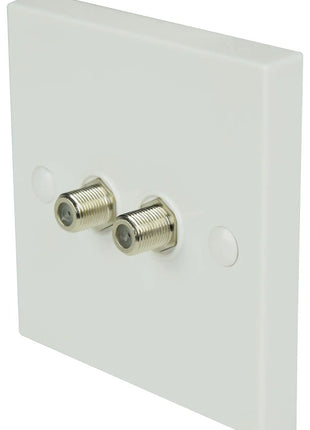 AV:Link Double Low Loss F Connector Wallplate AV:Link