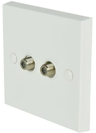 AV:Link Double F-Type Screw Wallplate AV:Link