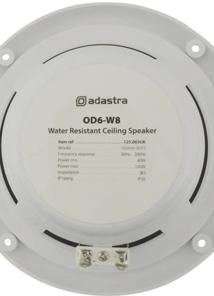 Adastra 0D6-W8 Water resistant speaker, 16.5cm (6.5"), 100W max, 8 ohms, White Adastra