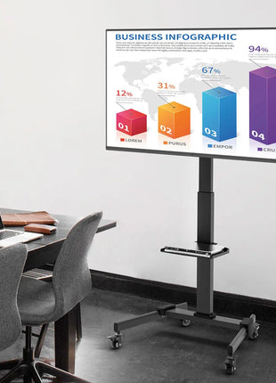 AV:Link Compact Height Adjustable TV Trolley with Shelf AV:Link