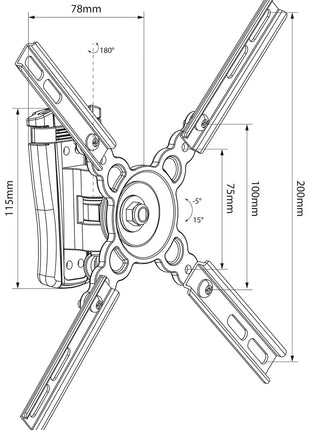 AV:Link Compact Full Motion TV/Monitor Wall Bracket Vesa 200x200 13" to 42" AV:Link