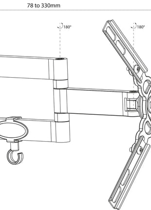 AV:Link Compact Full Motion Double Arm TV/Monitor Wall Bracket 13" to 42" AV:Link