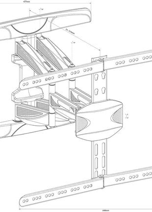 AV:Link Full Motion Double Arm Curved & Flat TV Wall Bracket 32" to 65" AV:Link