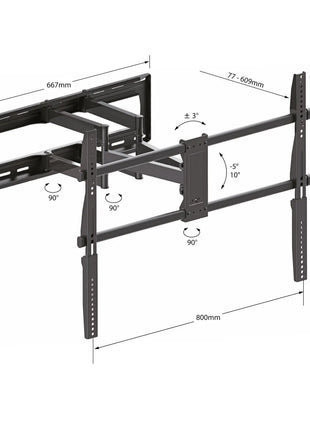AV:Link Slim Full Motion XL TV Bracket AV:Link