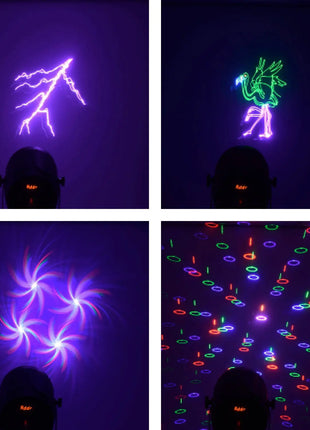 QTX 3D Animation Laser with LED Par Lights QTX
