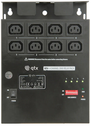 QTX RP4 4 Channel DMX Relay pack QTX