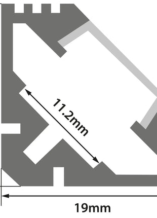 LYYT Aluminium LED Tape Profile 45° Angle 1m Translucent LYYT