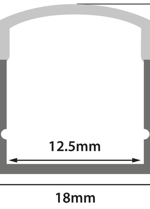 LYYT Aluminium LED Tape Profile Tall Crown 1m LYYT