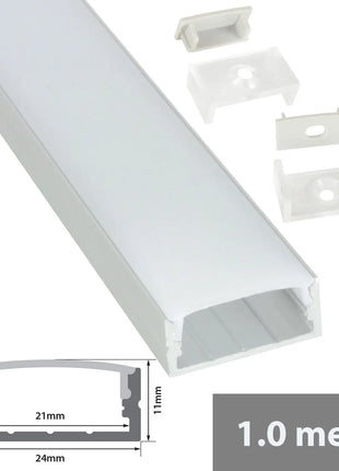 LYYT Aluminium LED Tape Profile Wide Crown 1m Frosted LYYT