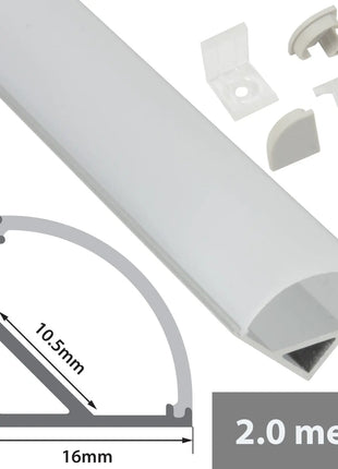 LYYT Aluminium LED Tape Profile 90 Deg Arc 2m LYYT