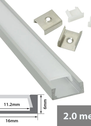 LYYT Aluminium LED Tape Profile Shallow Section 2m LYYT