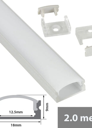 LYYT Aluminium LED Tape Profile Short Crown 2m Frosted LYYT