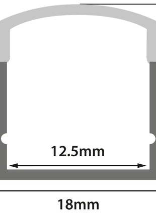 LYYT Aluminium LED Tape Profile Tall Crown 2m LYYT