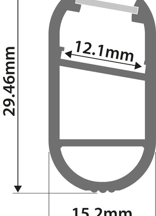 LYYT Aluminium LED Tape Profile Wardrobe 1m LYYT