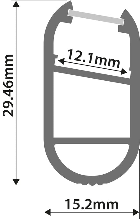 LYYT Aluminium LED Tape Profile Wardrobe 1m LYYT