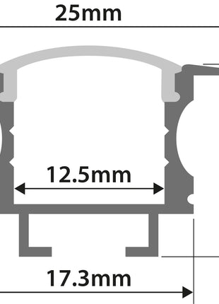 LYYT Aluminium LED Tape Profile T Insert 1m LYYT