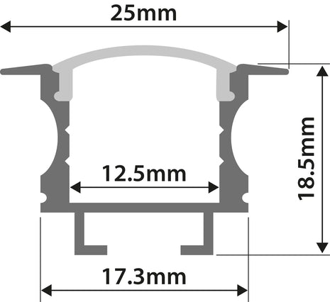 LYYT Aluminium LED Tape Profile T Insert 1m LYYT