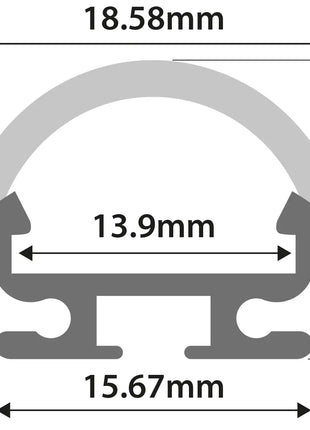 LYYT Aluminium LED Tape Profile D Section 2m LYYT