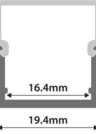 LYYT Aluminium LED Tape Profile Box Section 2m LYYT