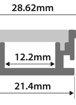 LYYT Aluminium LED Tape Profile Waterproof Recess 2m LYYT