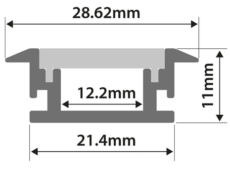 LYYT Aluminium LED Tape Profile Waterproof Recess 2m LYYT
