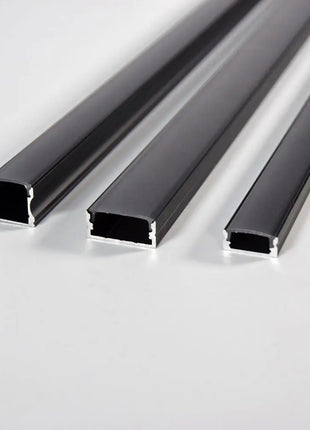 LYYT Black Aluminium LED Tape Profile Tall Crown 1m LYYT