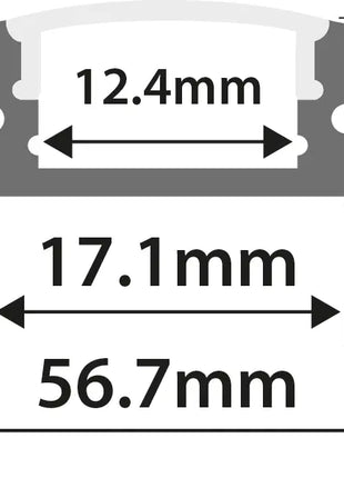 LYYT Aluminium LED Tape Profile Raised Bar 1m - Clear Diffuser LYYT