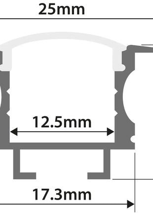 LYYT Aluminium LED Profile T Insert 2m - Clear Cover LYYT