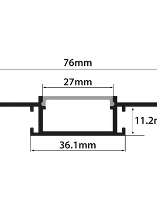 LYYT Wide Flush Mount Plaster In 1m LYYT